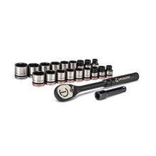 CSWS38B X10 Socket Wrench Set with Low-Profile Head and Flush-Mounted Lever to Access Hard to Reach Areas, 3/8" Drive, 20pc.