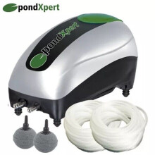 PondXpert Small Pond Air Pump With Hose Stones 210LPH Fish Koi Ponds