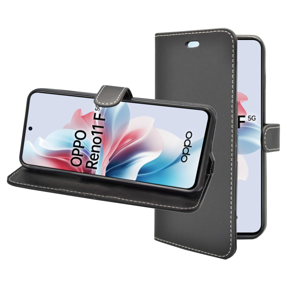 (Black) For Oppo Reno 11F Wallet Flip Pu Leather Cover Case Black 5060972628560