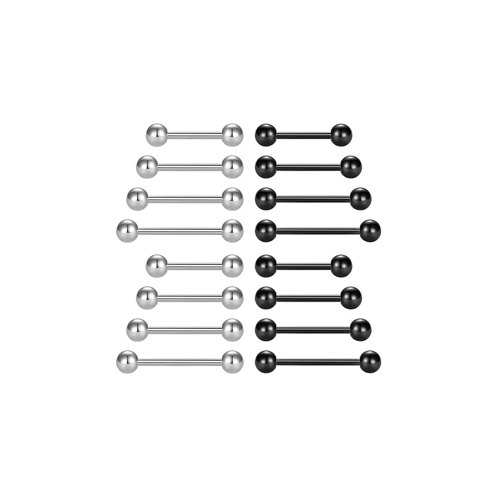 Silver styles1PC Tongue Piercing Titanium Plated  1.2mm 10mm 5mm