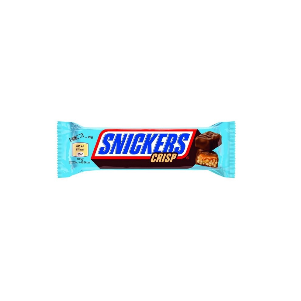 (Pack Of 12) Snickers Crisp Fruit & Nut Chocolate Bar Snack 40g