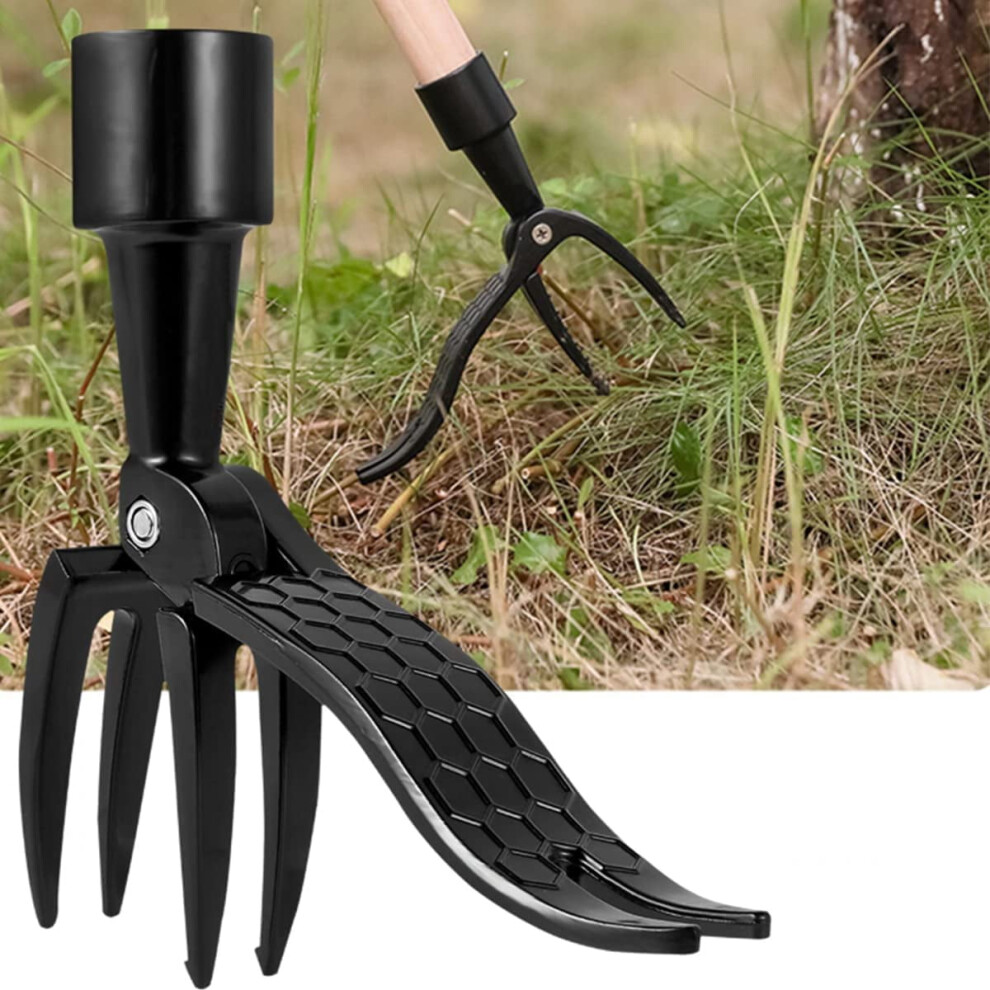 Weed Puller Tool,The Original Standing Weed Puller Tool with Long Handle,4 Claw Cast Steel Head Hand Weeding Tools,Easily Remove Weeds Without Bending
