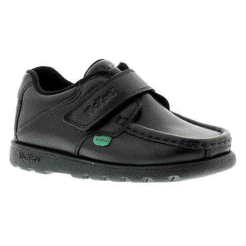 KicKers (Black, 12 (Children's)) New Boys/Childrens Black Kickers Fragma3 Touch Fastening School Shoes. UK Size