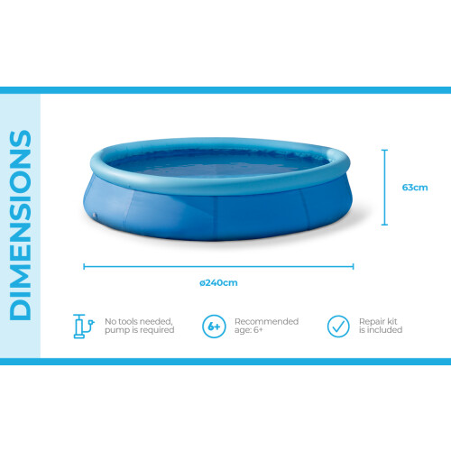 Round Inflatable Swimming and Paddling Pool  Summer Fun 2