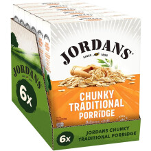 Jordans Chunky Traditional Oat Porridge 6x750g - UK Made Wholegrain Oats, Vegetarian - Code 57848