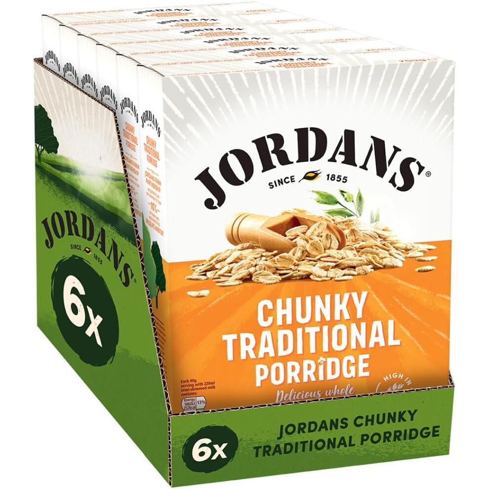 Jordans Chunky Traditional Oat Porridge 6X750g - Uk Made Wholegrain Oats, Vegetarian - Code 57848