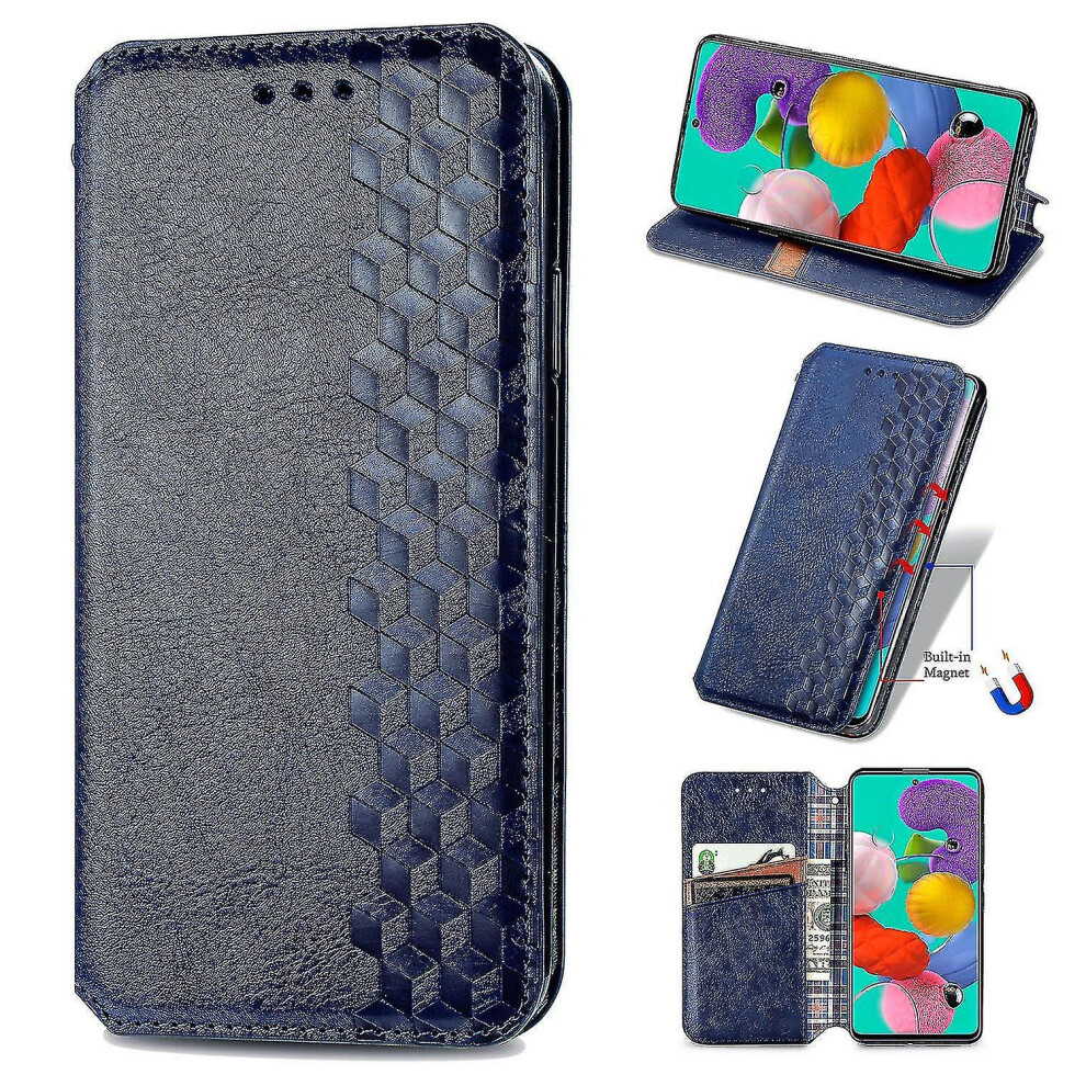 (Blue) Compatible With Samsung Galaxy A51 5G Flip Case Etui Vintage Wallet Flip Cover With Magnetic Closure Coque - Blue 5413367964062