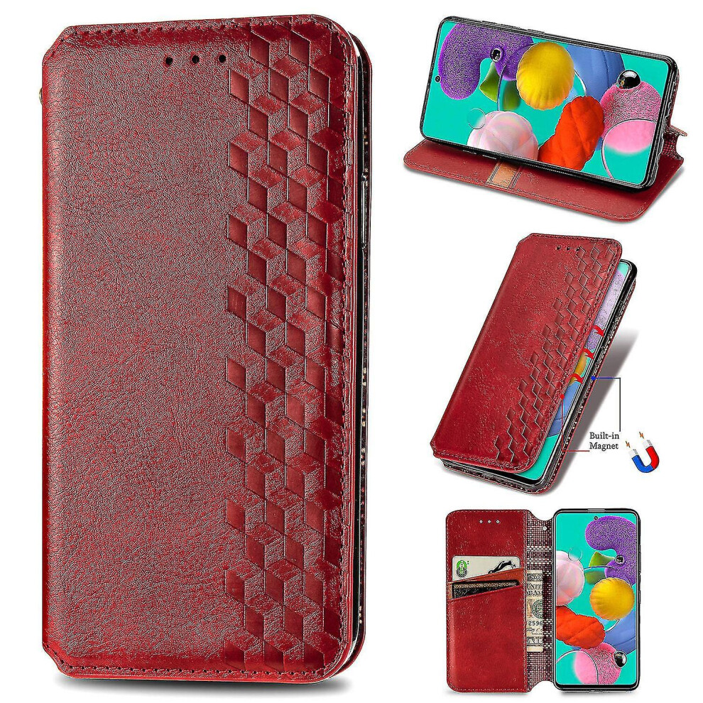 (Red) Compatible With Samsung Galaxy A51 5G Flip Case Etui Vintage Wallet Flip Cover With Magnetic Closure Coque - Blue Blue,Red 5413367964109