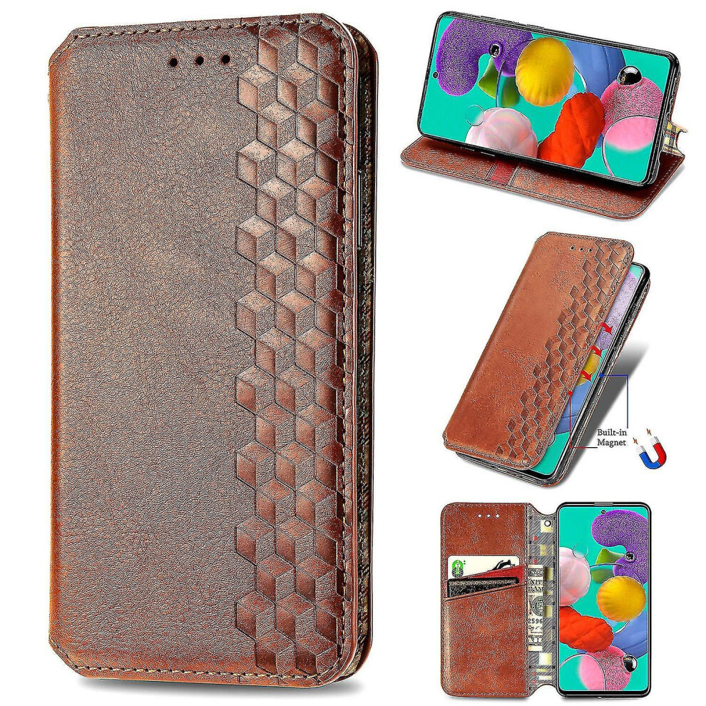 (Brown) Compatible With Samsung Galaxy A51 5G Flip Case Etui Vintage Wallet Flip Cover With Magnetic Closure Coque - Blue Blue,Brown 5413367964116