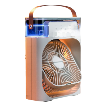 (White) Portable Air Cooler Usb Mini Aircond Mist Fan Office Humidifier Refrigeration