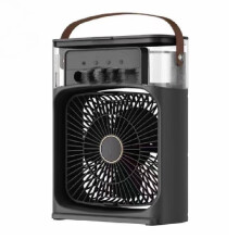 (Black) Portable Air Cooler Usb Mini Aircond Mist Fan Office Humidifier Refrigeration