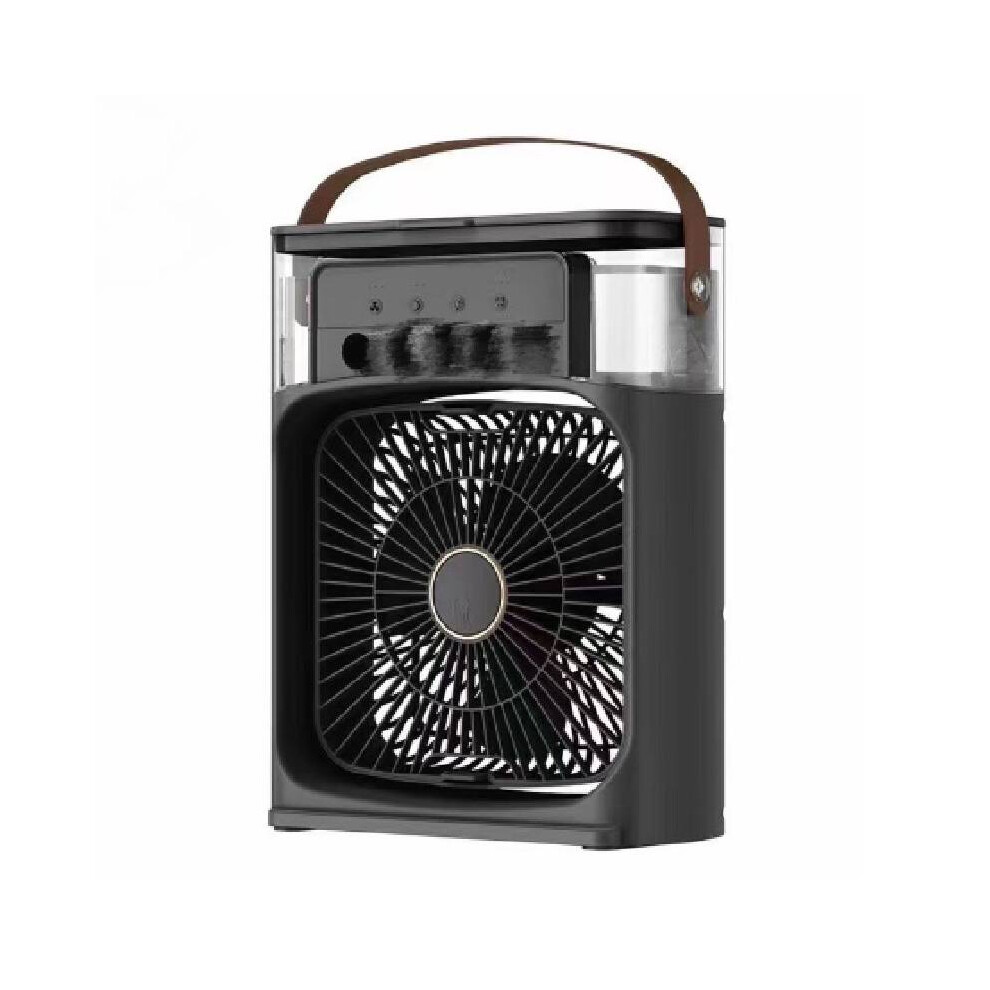 (Black) Portable Air Cooler Usb Mini Aircond Mist Fan Office Humidifier Refrigeration