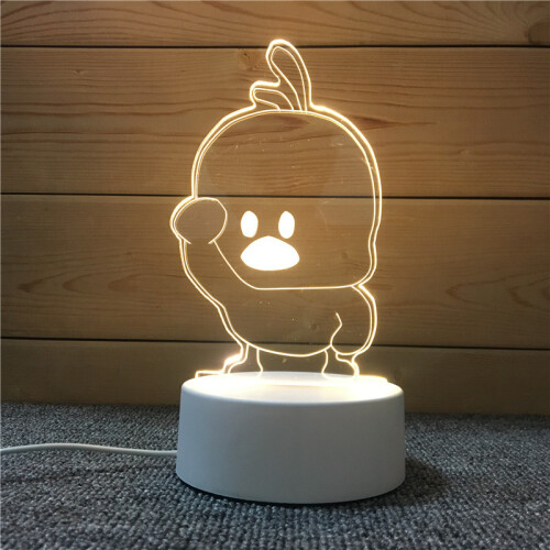 StyleA Yellow Maneki Neko Duck Cartoon 3d Creative Small Desk Lamp Usb Direct Plug