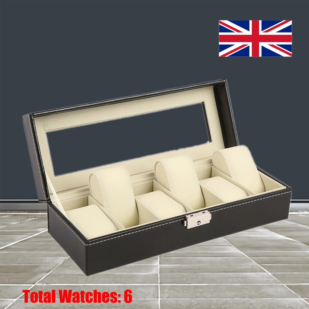 6 Slot Top-Level Leather Watch Series Storage Box