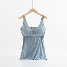 (BLUE, XXL) Maternity Clothes Breastfeeding Sling Vest Pregnant Women Removable Bra Nursing Camisole Top Maternity T-shirt Nursing Clothes