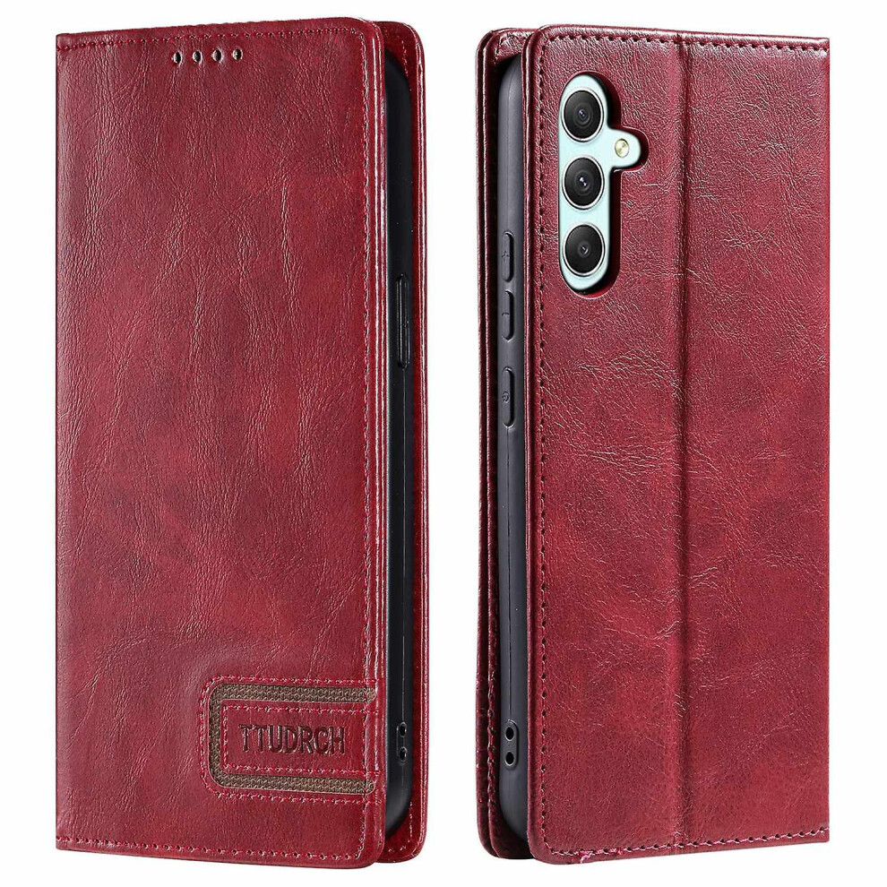 (Wine ) For Samsung Galaxy A54 5G Rfid Blocking Pu Leather Phone Case With Stand Wallet Red 5413367996025