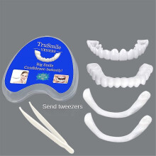 (color01) Snap On False Teeth Upper Lower Dental Veneers Dentures Tooth Cover Set Hot