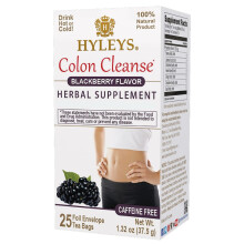 Hyleys Colon Cleanse Tea Blackberry Flavor, Digestive Support & Weight Management, Caffeine-Free - 25 Tea Bags