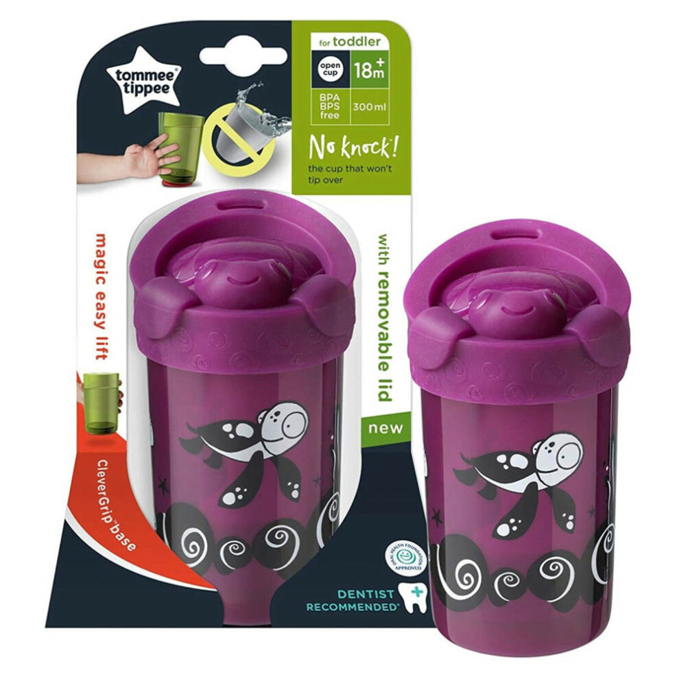 Tommee Tippee Baby Feeding Cup With Fun Removable Lid No Knock Or Spill Purple