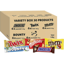 Mixed Chocolate Gift - 30 Bars, 1.4kg: Snickers, M&M's, Twix, Maltesers & Bounty