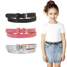 (3PC-A, 80cm(31.5Inch)) Jasgood 4/3 Pack Kids Belt Fashion Glitter Belt, Cute Shiny Pu Leather Belt For Girls And Boys