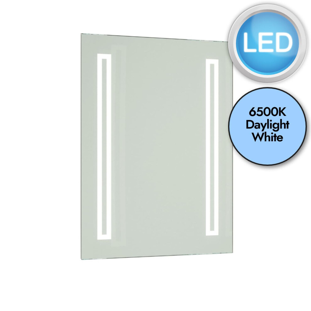Battery Operated LED Illuminated Bathroom 600mm Strip Rectangular Mirror