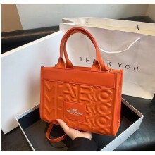 (Orange) Women's handbags New embossed design tote tote bag large capacity bag briefcase
