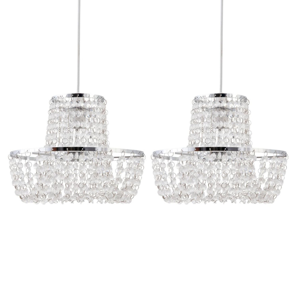 Set of 2 Jewelled Easy Fit Light Shades