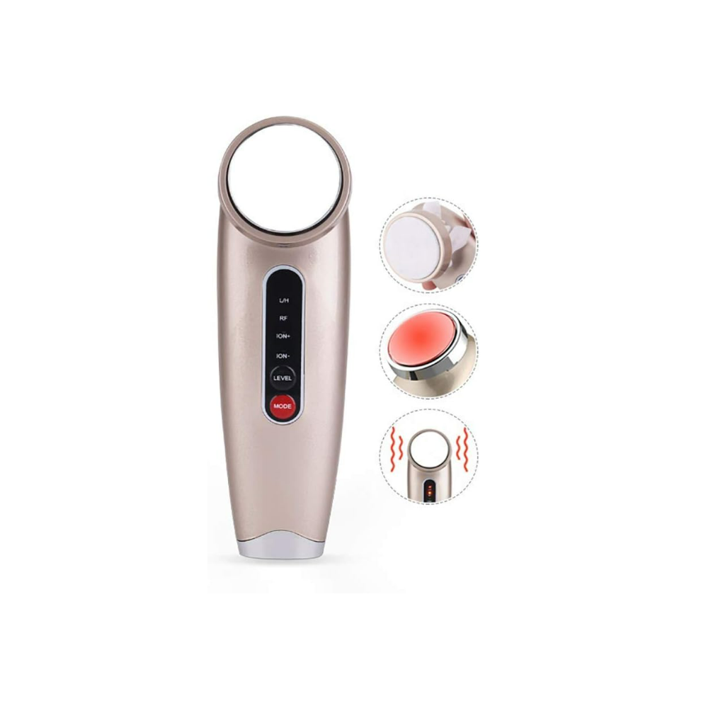 Chronus Pink Firming Machine, Heating Cleansing Beauty Instrument Facial Care Skin High Frequency Vibration Massage Deep Cleaning Instrument(Pink)