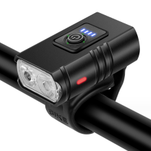 Bike Light 1600 Lumens Super Bright Bike Light Light Mode 6 + 4 USB Charging Waterproof IPX5 Bike Light Powerful LEDs Adjustable Brightness(Black)