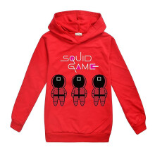 (Red, 9-10 Years) Squid Game Kids Boys Hooded Hoodie Pullover Sweatshirt Hoody Jumper Tops123