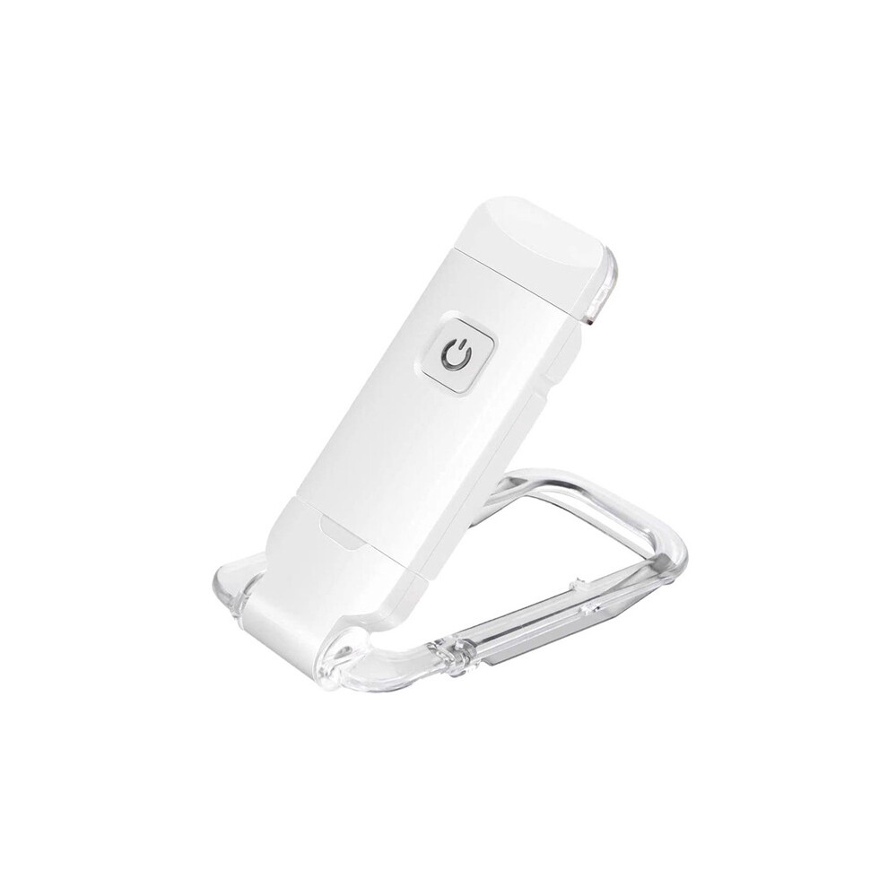 (White) USB Rechargeable LED Clip on Book Reading Light