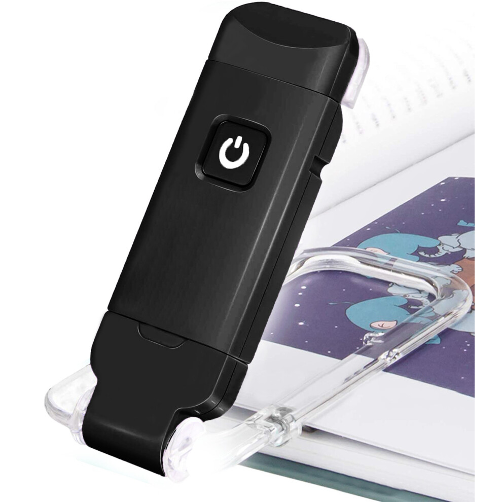 (Black) USB Rechargeable LED Clip on Book Reading Light