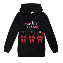 (Black, 7-8 Years) Squid Game Kids Boys Hooded Hoodie Pullover Sweatshirt Hoody Jumper Tops123