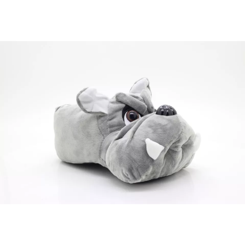 (UK Size 12/13) ShuCentre Men's Novelty Bulldog Indoor Slippers