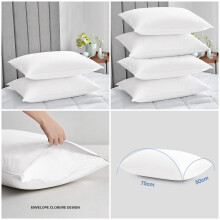 (White) Hotel Quality Pillowcases Pair Plain Dyed Microfiber Multi Colour Pillowcases