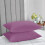 (Purple) Hotel Quality Pillowcases Pair Plain Dyed Microfiber Multi Colour Pillowcases 4