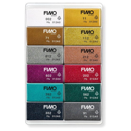 Staedtler FIMO effect colour pack 12 half blocks - sparkle 2
