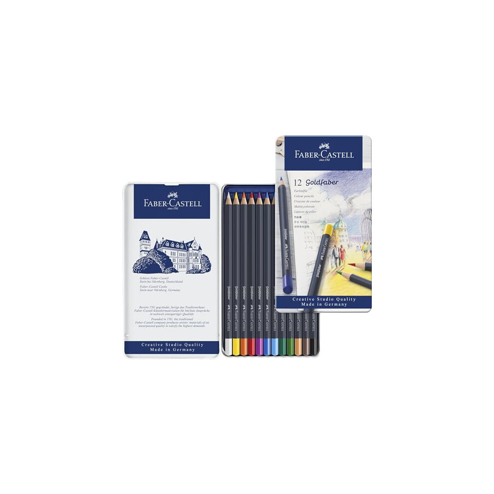 Faber-Castell Creative Studio, Goldfaber, Colour Pencil Set, Multicoloured, Tin Of 12