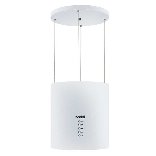 Baridi Island Cooker Hood, Pendant Style, Ø35cm, 3 Speed, White - DH221