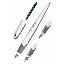 ONLINE calligraphy-set AIR white, fountain pen with 3 calligraphy nibs in 3 line widths 0.8 / 1.4 / 1.8 mm, standard ink cartridges or converter, gift