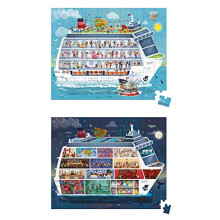 Janod - 2 Puzzles Cruise Ship - 100 And 200 Pieces - J02726