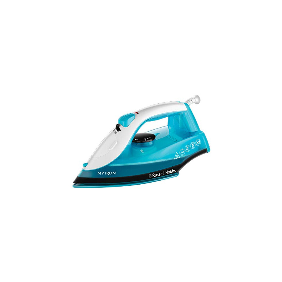 Russell Hobbs My Iron Steam Iron, Ceramic Soleplate, 260 ml Water Tank, Self-Clean Function and Two Metre Power Cable, 1800 W, Blue and White, 25580