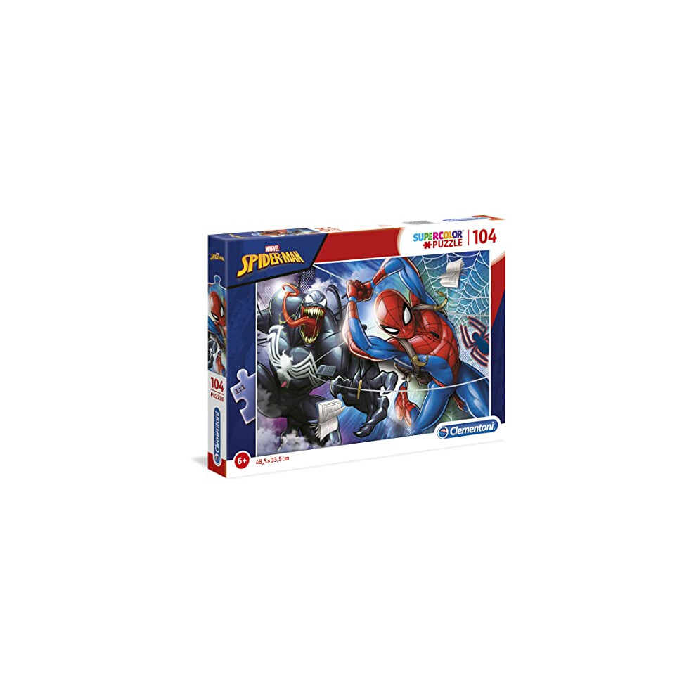 New Clementoni - Supercolor Puzzle For Children-Spider Man-104 Pieces 27117
