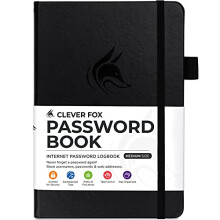 Clever Fox Password Book with tabs. Internet Address and Password Organizer Logbook with Alphabetical tabs. Medium Size Password Keeper Journal