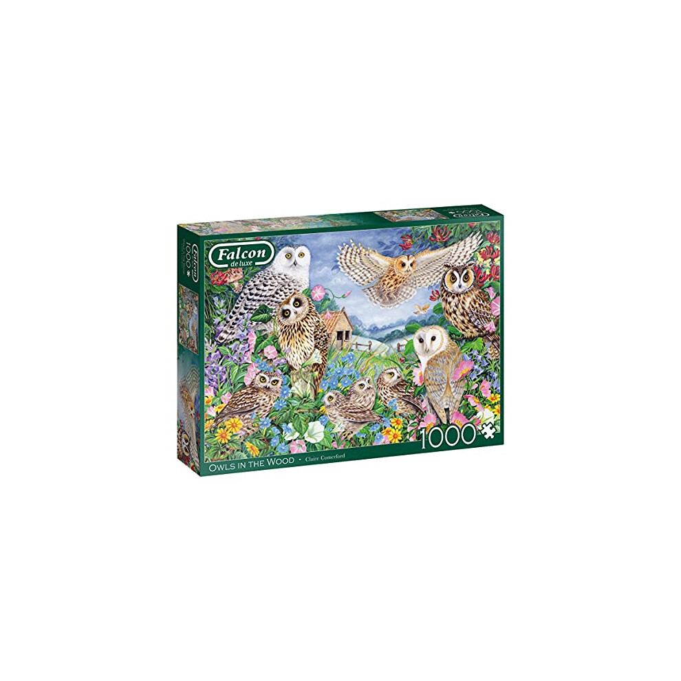 Falcon De Luxe Jumbo, - Owls In The Wood, Jigsaw Puzzles For Adults, 1000-Piece