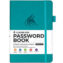Clever Fox Password Book with tabs. Internet Address and Password Organizer Logbook with Alphabetical tabs. Medium Size Password Keeper Journal