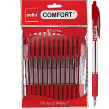 Cello Extra Comfort Grip Ballpoint Pens Medium Point Retractable Ballpoint Pens - (1.0 mm), Pack of 24, Red Pens