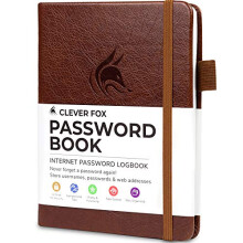 Clever Fox Password Book with tabs. Internet Address and Password Organizer Logbook with Alphabetical tabs. Small Pocket Size Password Keeper Journal