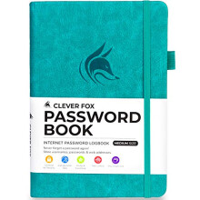 Clever Fox Password Book with tabs. Internet Address and Password Organizer Logbook with Alphabetical tabs. Medium Size Password Keeper Journal
